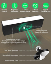 Battery Operated Magnetic Wall Lights Set of 2 – Rechargeable LED Sconces